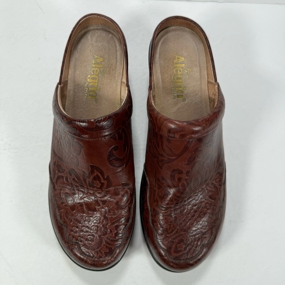 Alegria Isabelle Yeehaw Brown Leather Mules Women's Size 10 - Picture 2 of 11